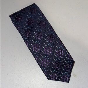 Elegant Black and Purple Men's Tie Hand Made